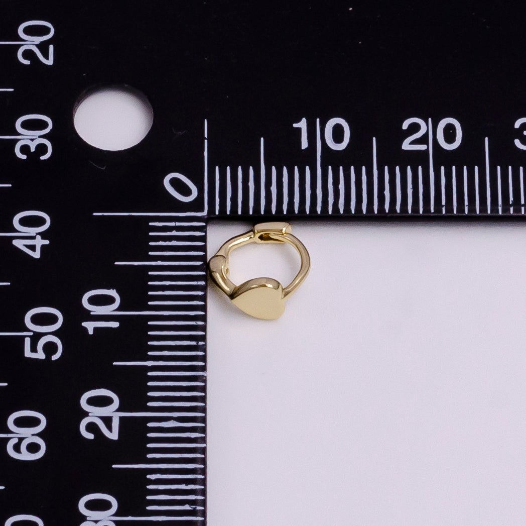 14K Gold Filled Mini Heart Minimalist 9mm Cartilage Huggie Earirngs | Y-926 - DLUXCA