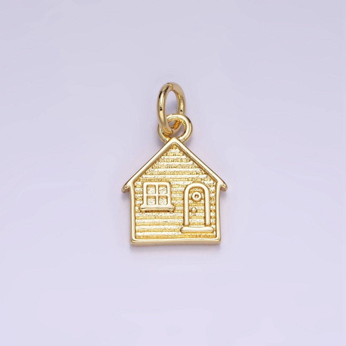 14K Gold Filled Mini House Home Textured Charm | AG642 - DLUXCA