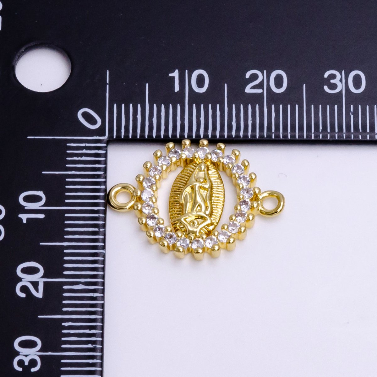 14K Gold Filled Mini Lady Guadalupe Charm Connector for Bracelet Link Connector G-156 - DLUXCA