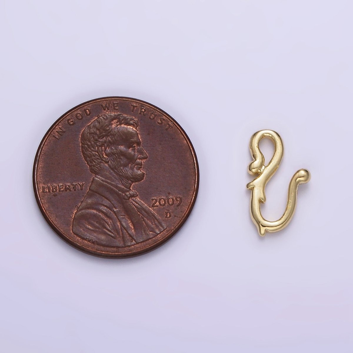 14K Gold Filled Mini Molten Vine Hook Closure Findings Supply | Z658 - DLUXCA