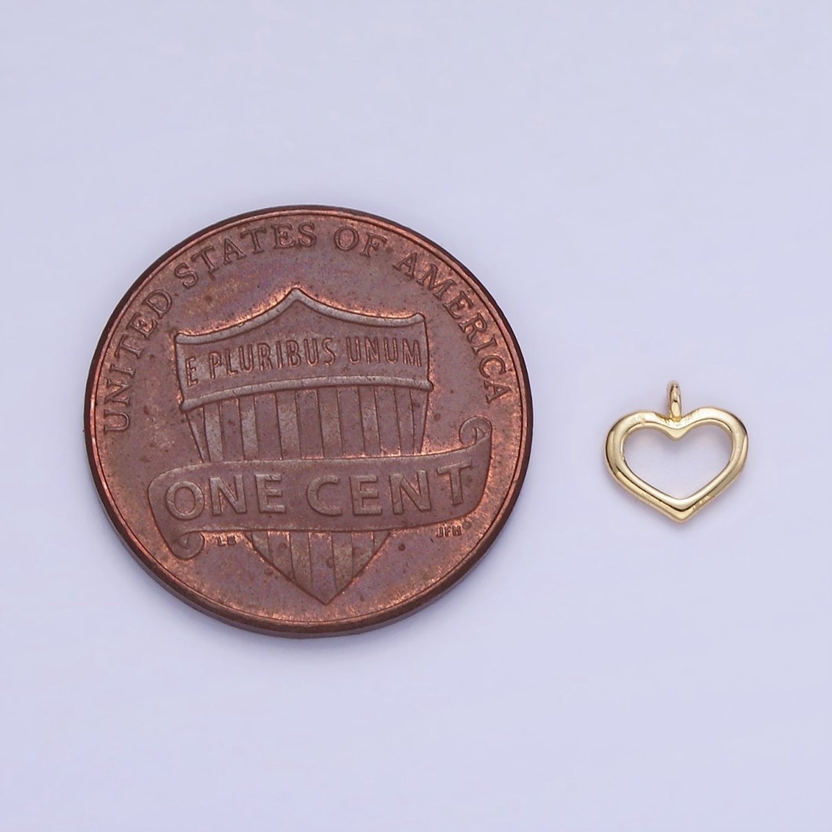 14K Gold Filled Mini Open Heart Minimalist Charm | AG753 - DLUXCA