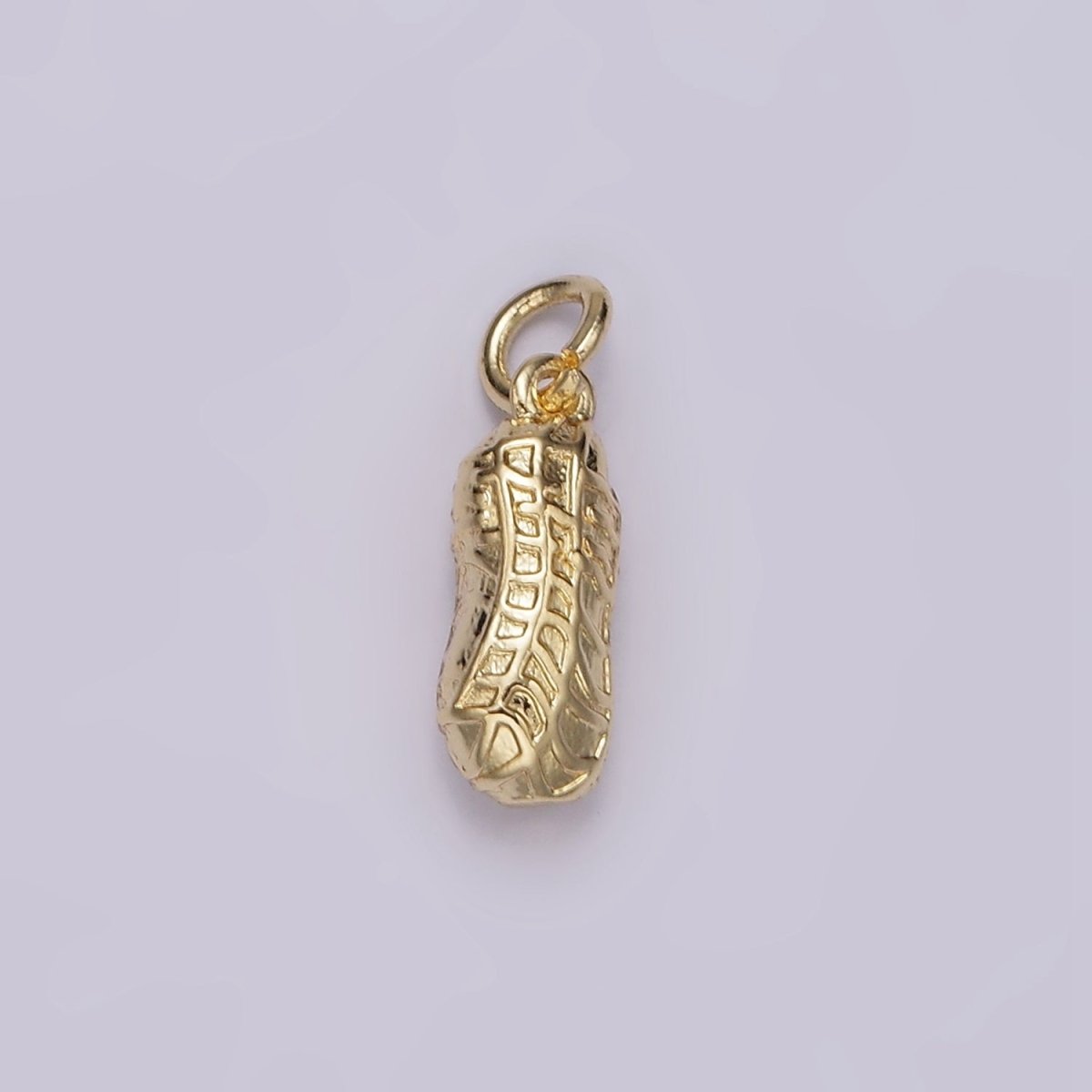 14K Gold Filled Mini Peanut Textured Minimalist Puffed Charm | AG442 - DLUXCA