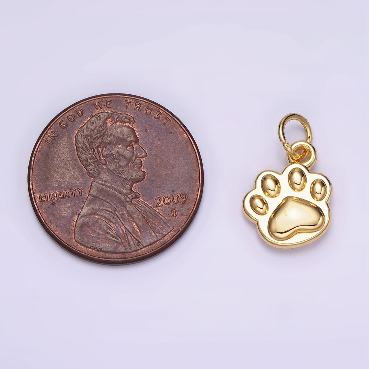 14K Gold Filled Mini Pet Pawprint Animal Minimalist Add-On Charm | AG652 - DLUXCA