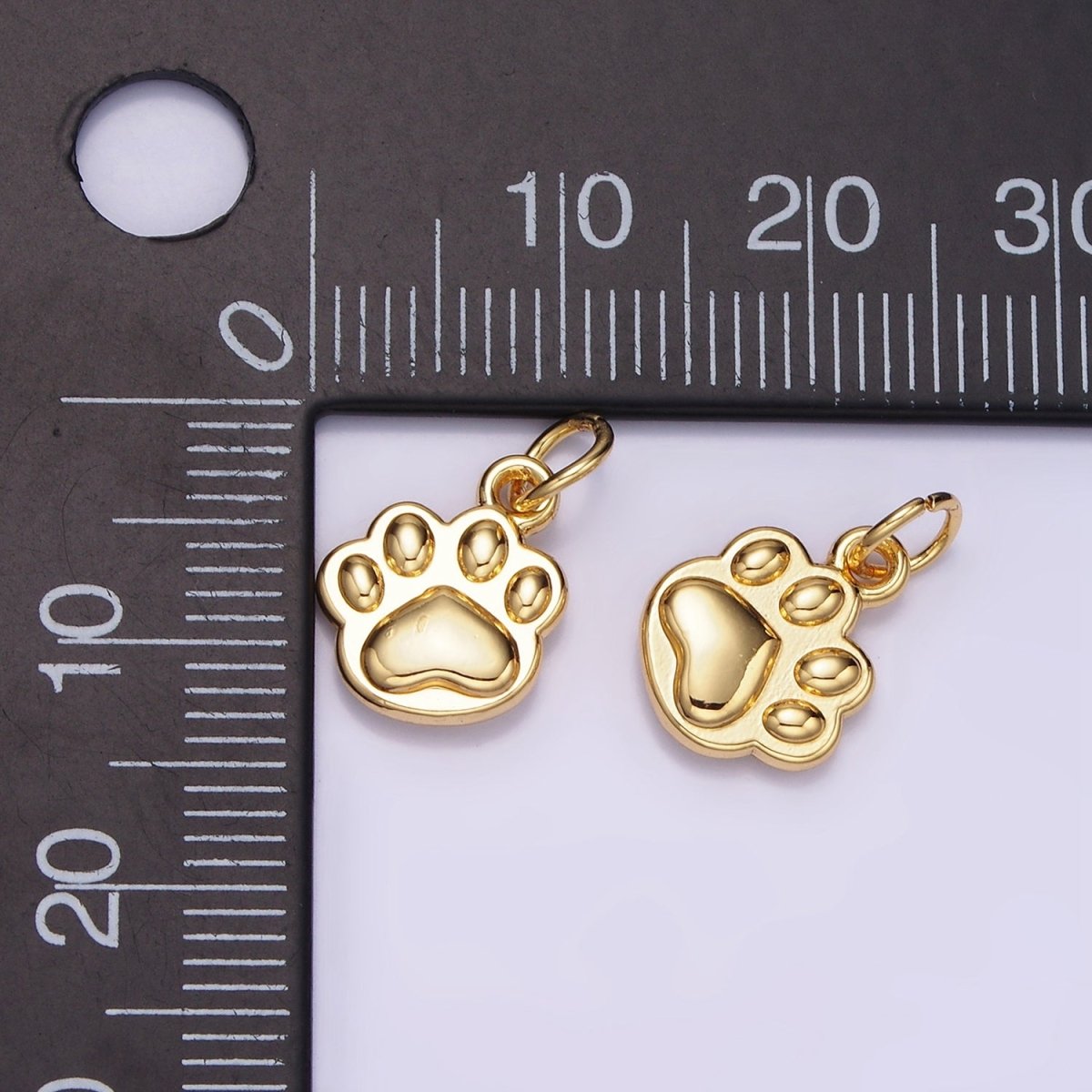 14K Gold Filled Mini Pet Pawprint Animal Minimalist Add-On Charm | AG652 - DLUXCA