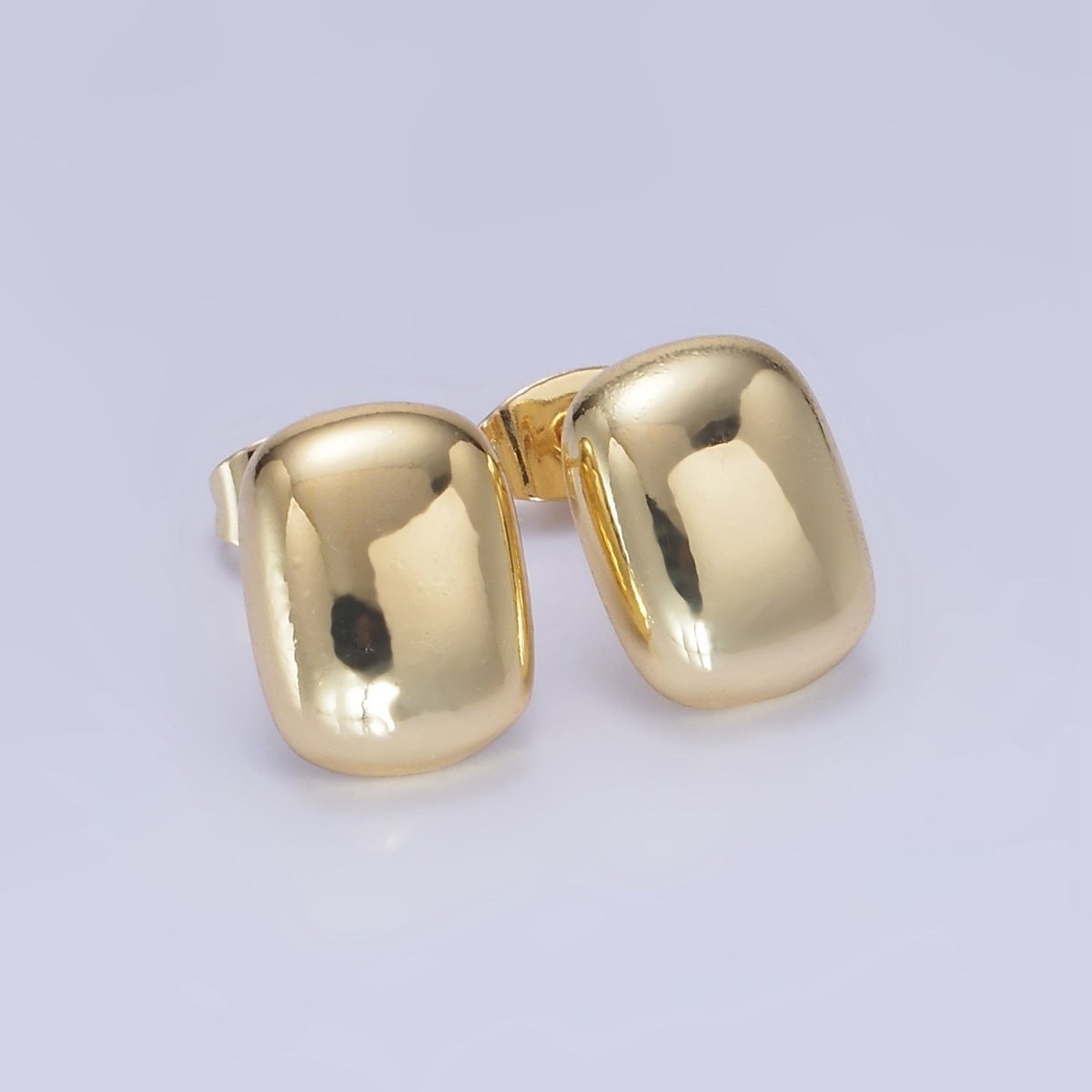 14K Gold Filled Mini Rectangular Bar Stud Earrings in Gold & Silver | AB1294 AB1295 - DLUXCA