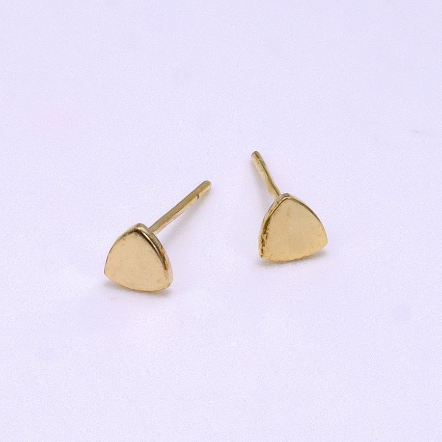 14K Gold Filled Mini Round, Square, Triangle, Heart, Star Minimalist Stud Earrings | AB1103 - AB1107 - DLUXCA