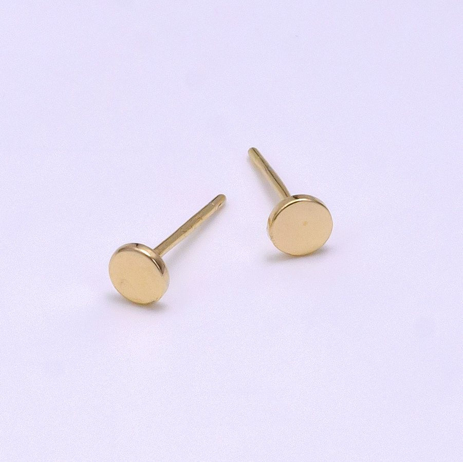 14K Gold Filled Mini Round, Square, Triangle, Heart, Star Minimalist Stud Earrings | AB1103 - AB1107 - DLUXCA