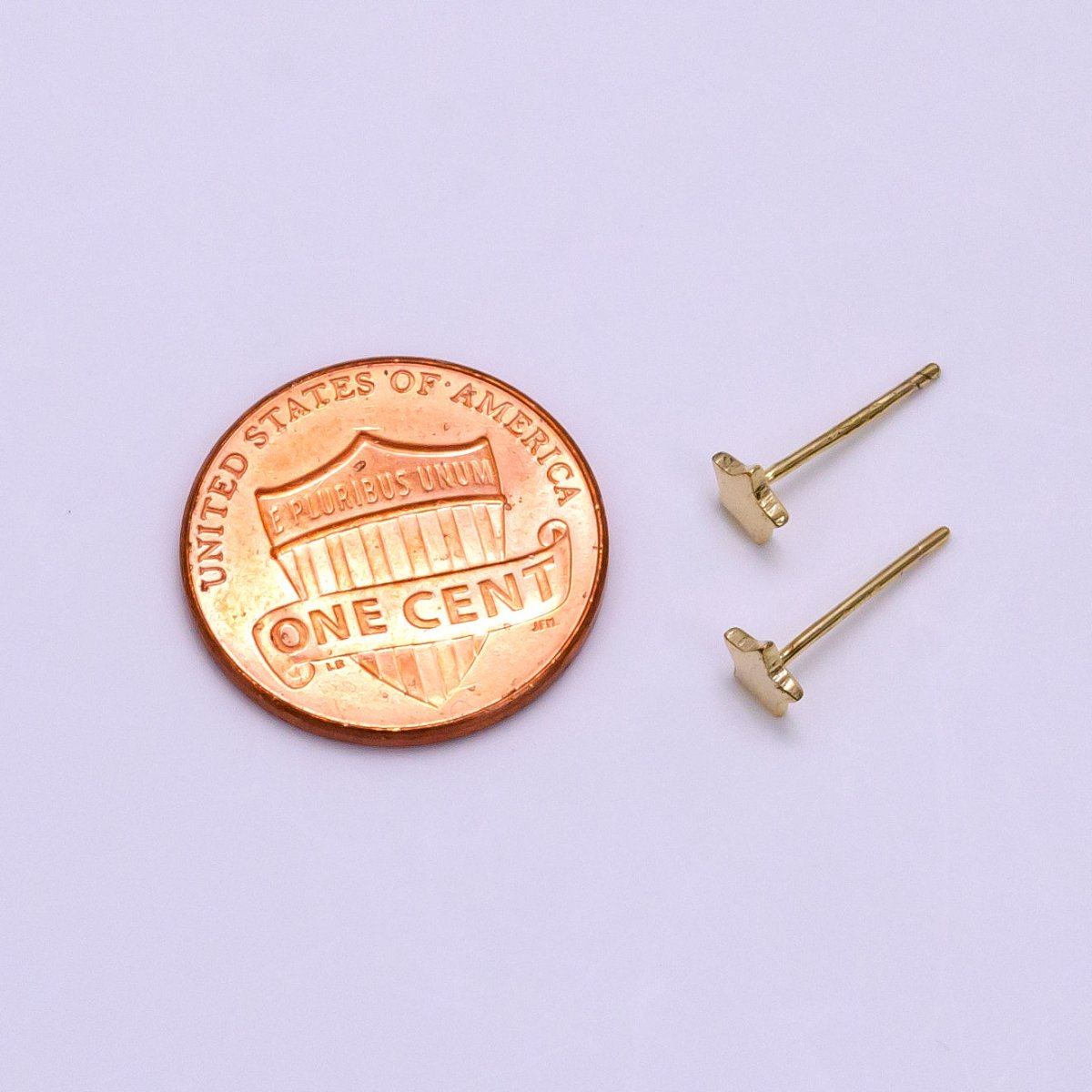 14K Gold Filled Mini Round, Square, Triangle, Heart, Star Minimalist Stud Earrings | AB1103 - AB1107 - DLUXCA