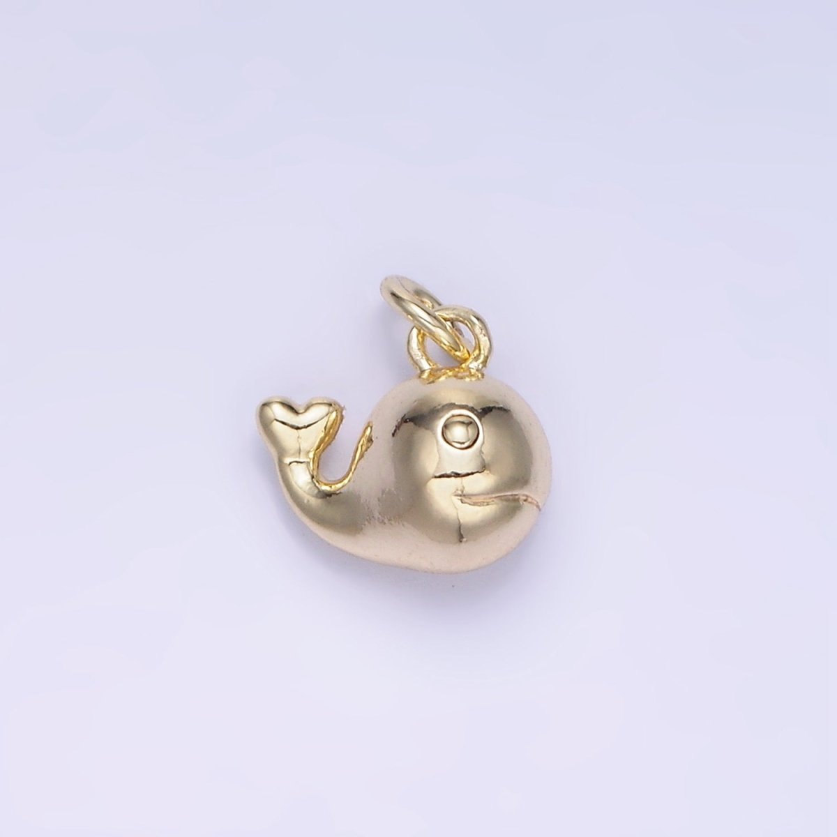 14K Gold Filled Mini Whale Smiling Charm | AG-653 - DLUXCA