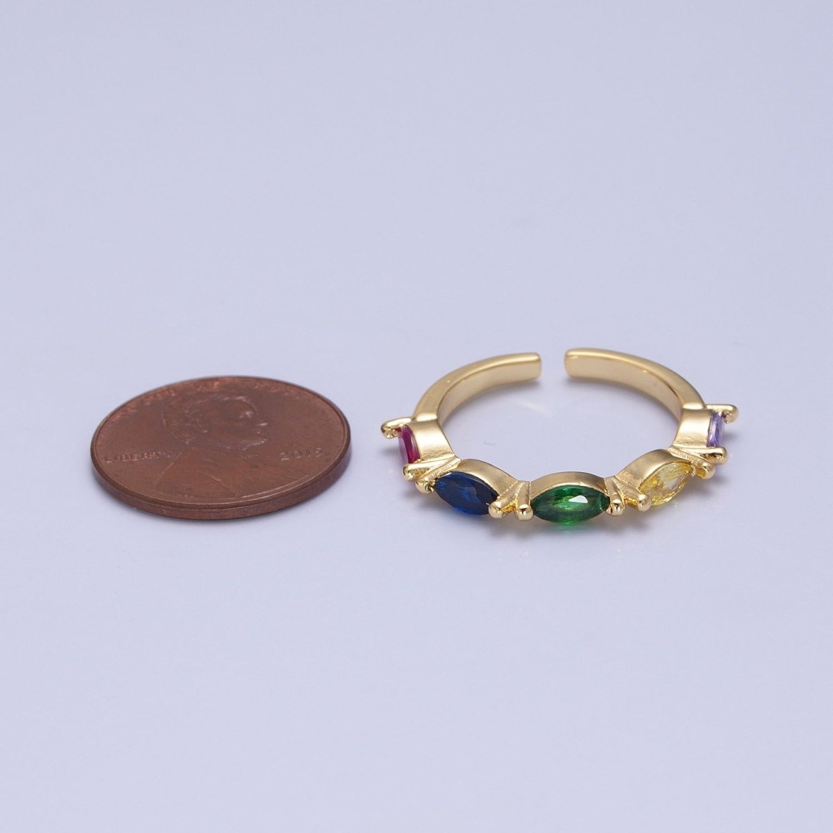 14K Gold Filled Minimalist Colorful Birthstone Ring, Gold Minimalist Jewelry O-2122 - DLUXCA