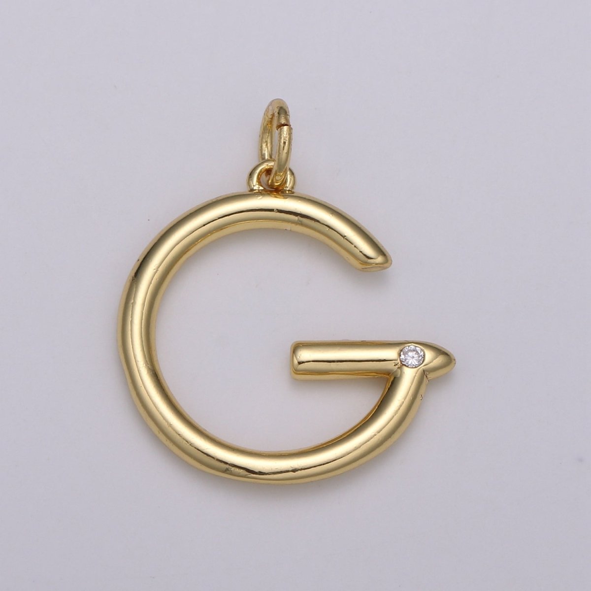 14K Gold Filled Minimalist Initial Clear CZ Personalized Letter Charm | A-171 to A-183 - DLUXCA