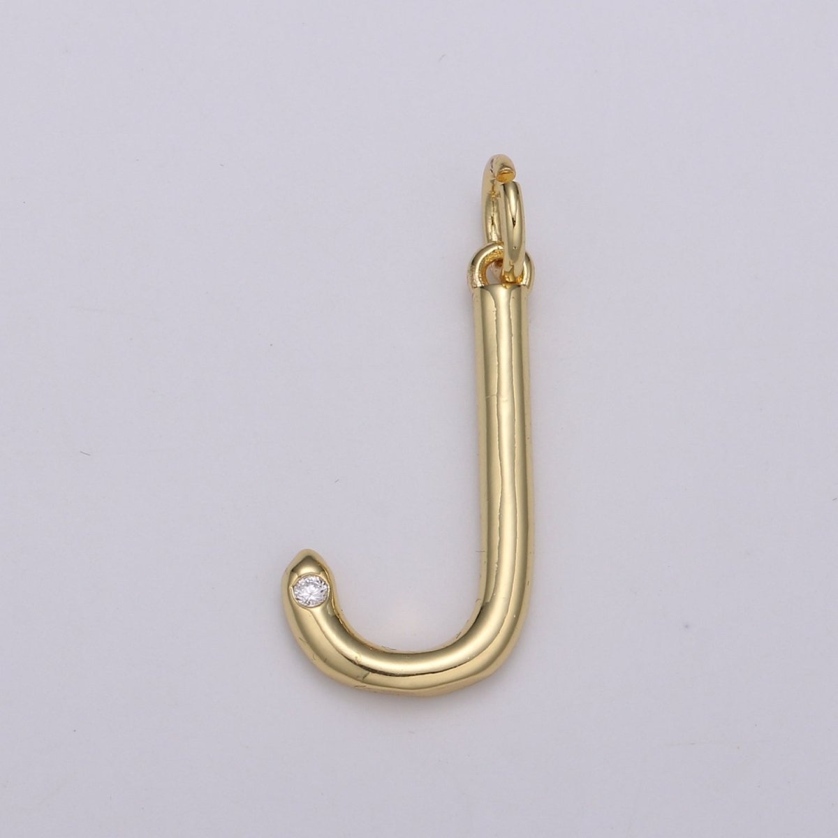 14K Gold Filled Minimalist Initial Clear CZ Personalized Letter Charm | A-171 to A-183 - DLUXCA