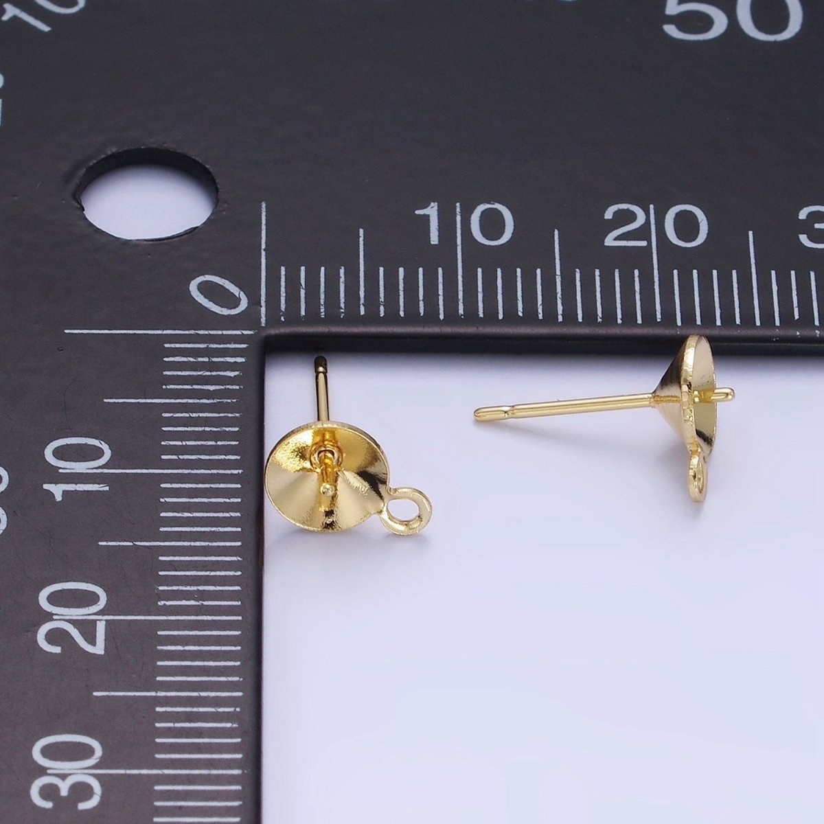 14K Gold Filled Minimalist Needle Drill Stud Earrings Findings | Z758 - DLUXCA