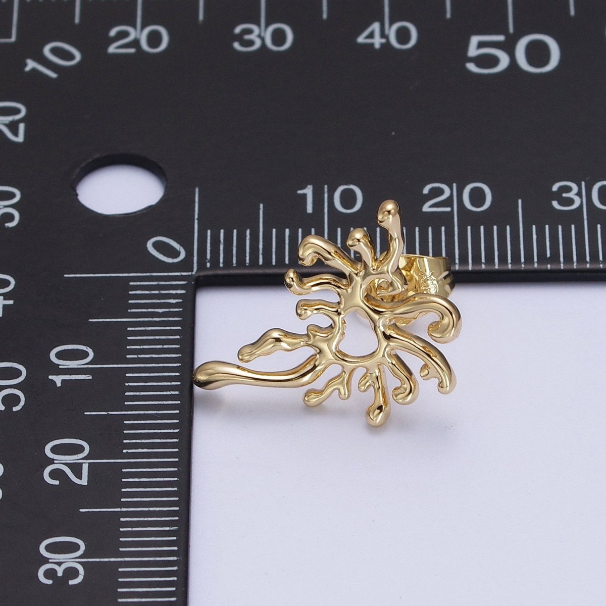 14K Gold Filled Mismatched Clear Baguette CZ Dripping Gold Stud Earrings Set | V-004 - DLUXCA