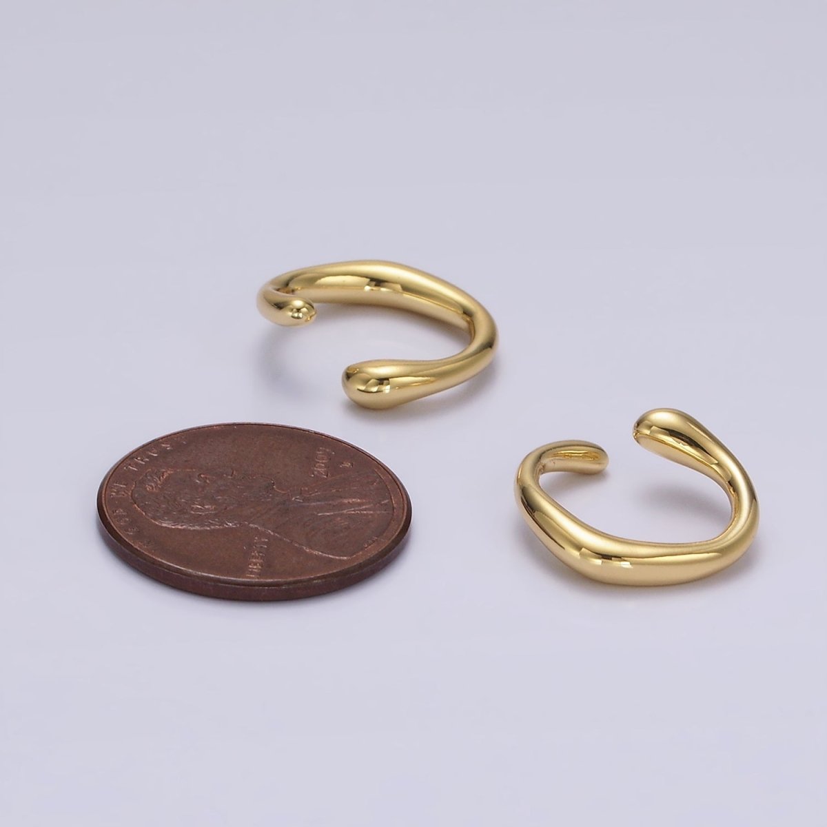 14K Gold Filled Molten Band Geometric Minimalist Ear Cuff Earrings | AI152 - DLUXCA