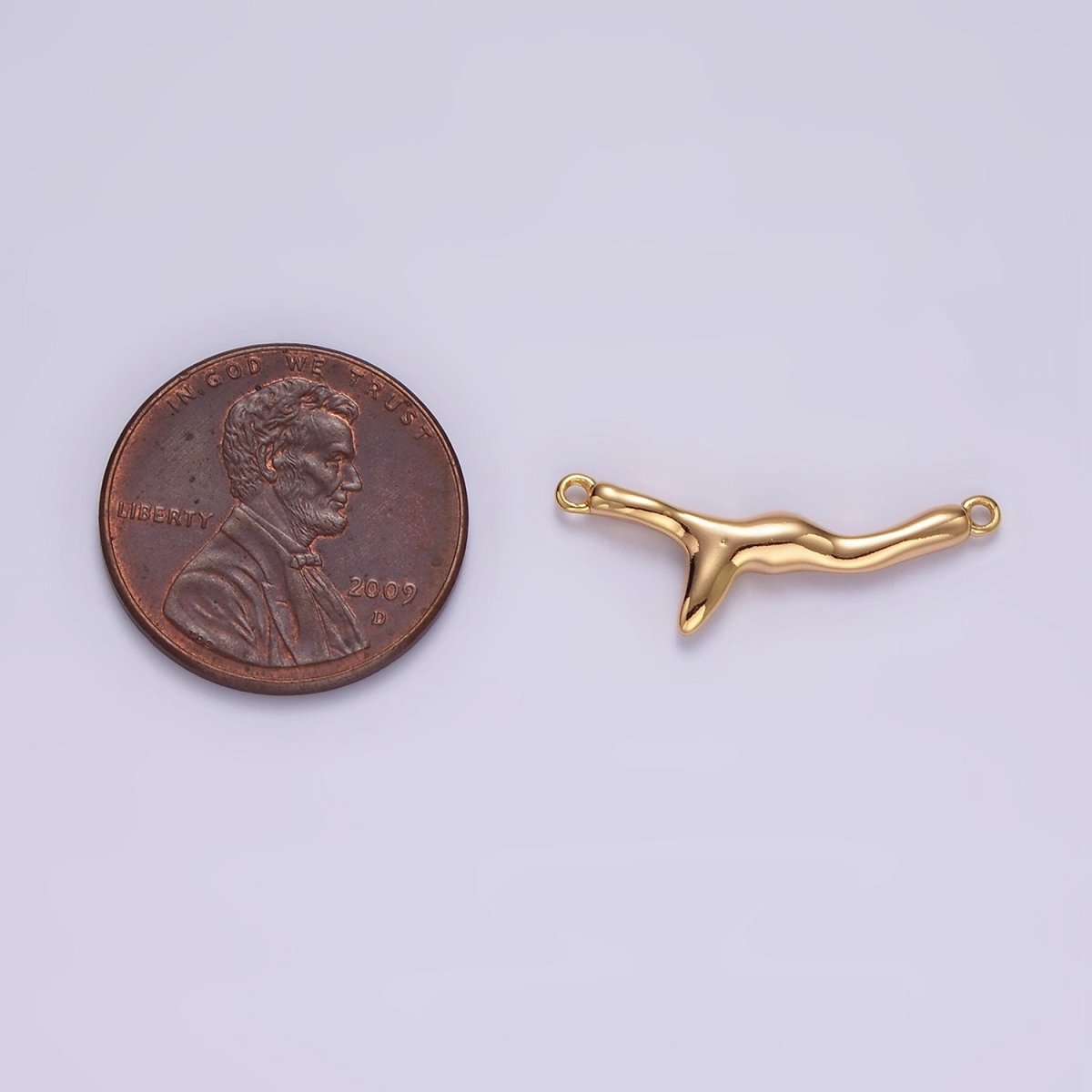 14K Gold Filled Molten Drip 23mm Minimalist Connector | G113 - DLUXCA