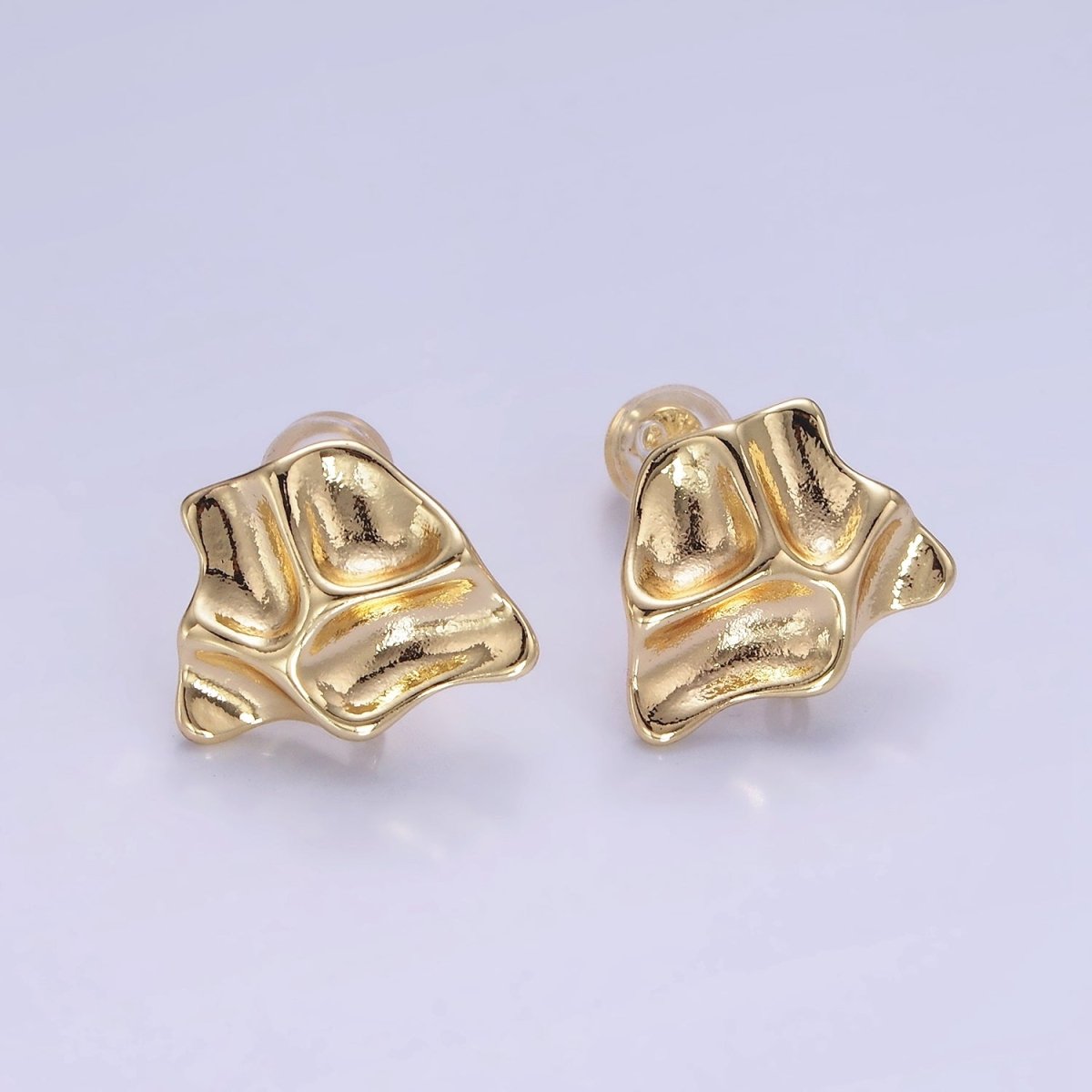 14K Gold Filled Molten Foil Open Loop Drop Stud Earrings Findings | Z709 - DLUXCA