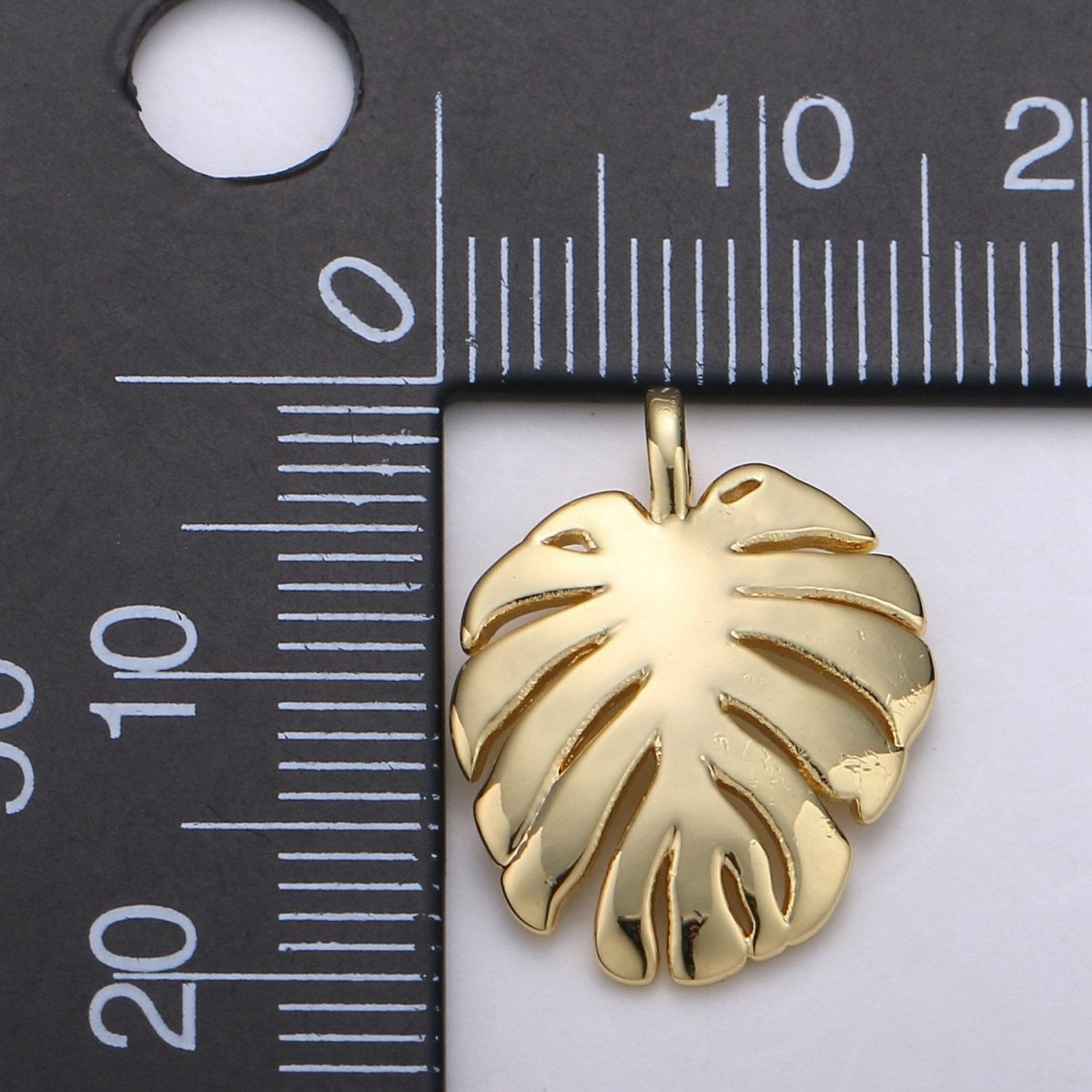 14k Gold Filled Monstera Charm Tropical Foliage Pendant Monstera Pendant Palm Leaf Pendant for Necklace Bracelet Component Supply D-682 - DLUXCA