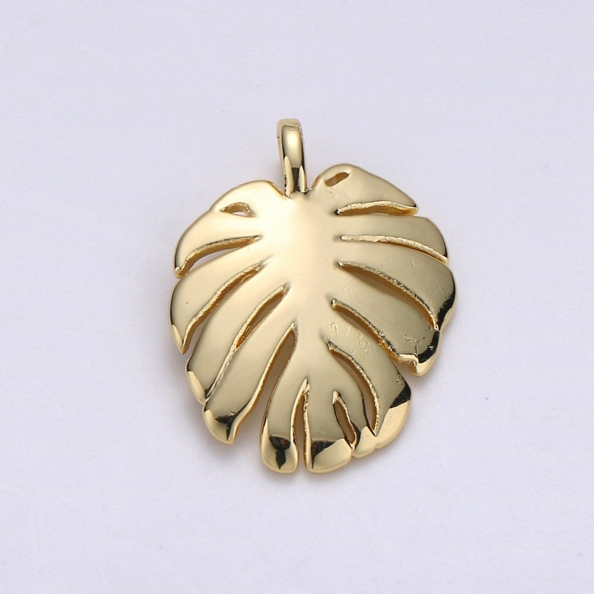 14k Gold Filled Monstera Charm Tropical Foliage Pendant Monstera Pendant Palm Leaf Pendant for Necklace Bracelet Component Supply D-682 - DLUXCA