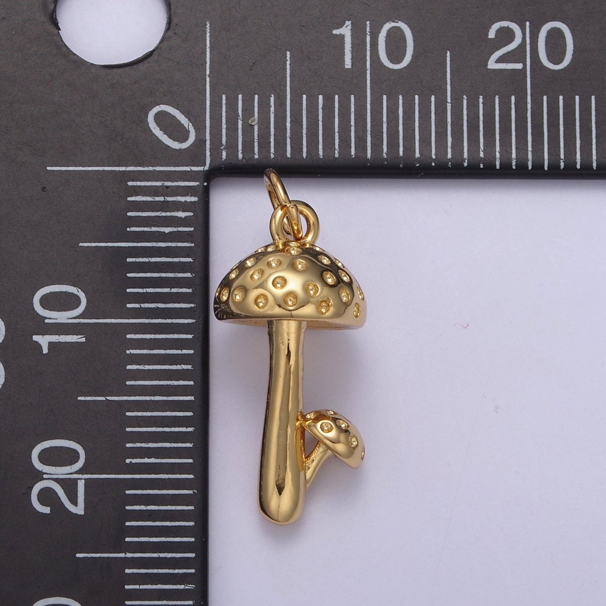 14k Gold Filled Mushroom Charms, Cute Mushroom Pendant, Tiny Gold Shroomie Charms N-749 - DLUXCA