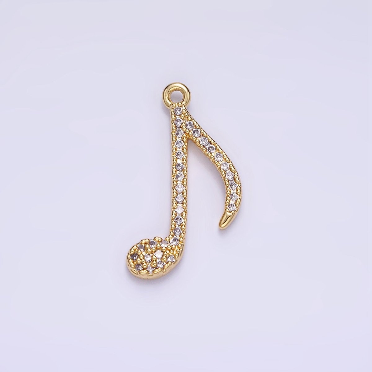 14K Gold Filled Music Eight Note Micro Paved CZ Charm | AG704 - DLUXCA