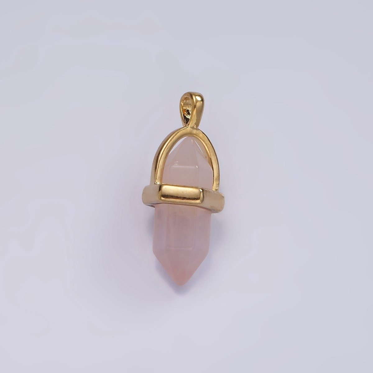 14K Gold Filled Natural Gemstone Pointed Wand Pendant | N2007 - N2016 - DLUXCA