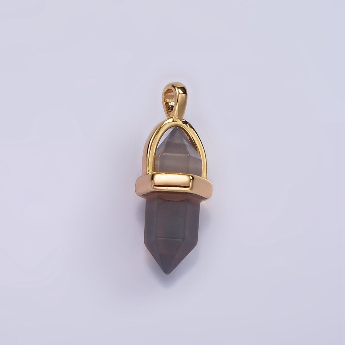 14K Gold Filled Natural Gemstone Pointed Wand Pendant | N2007 - N2016 - DLUXCA
