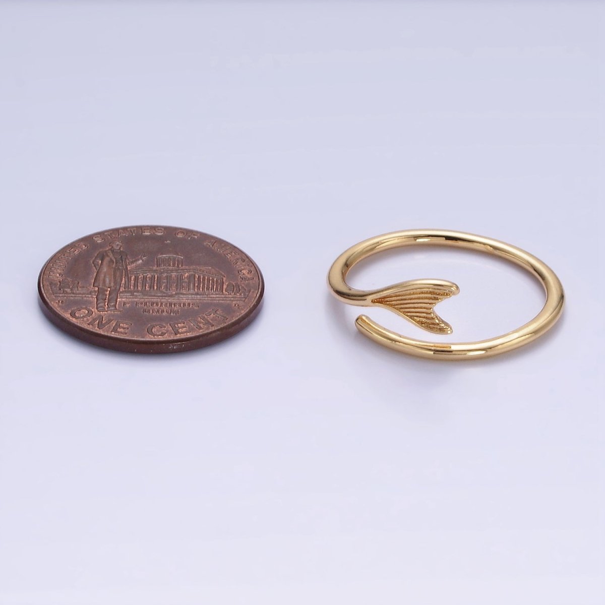 14K Gold Filled Nautical Fish Fin Tail Minimalist Ring | O1262 - DLUXCA