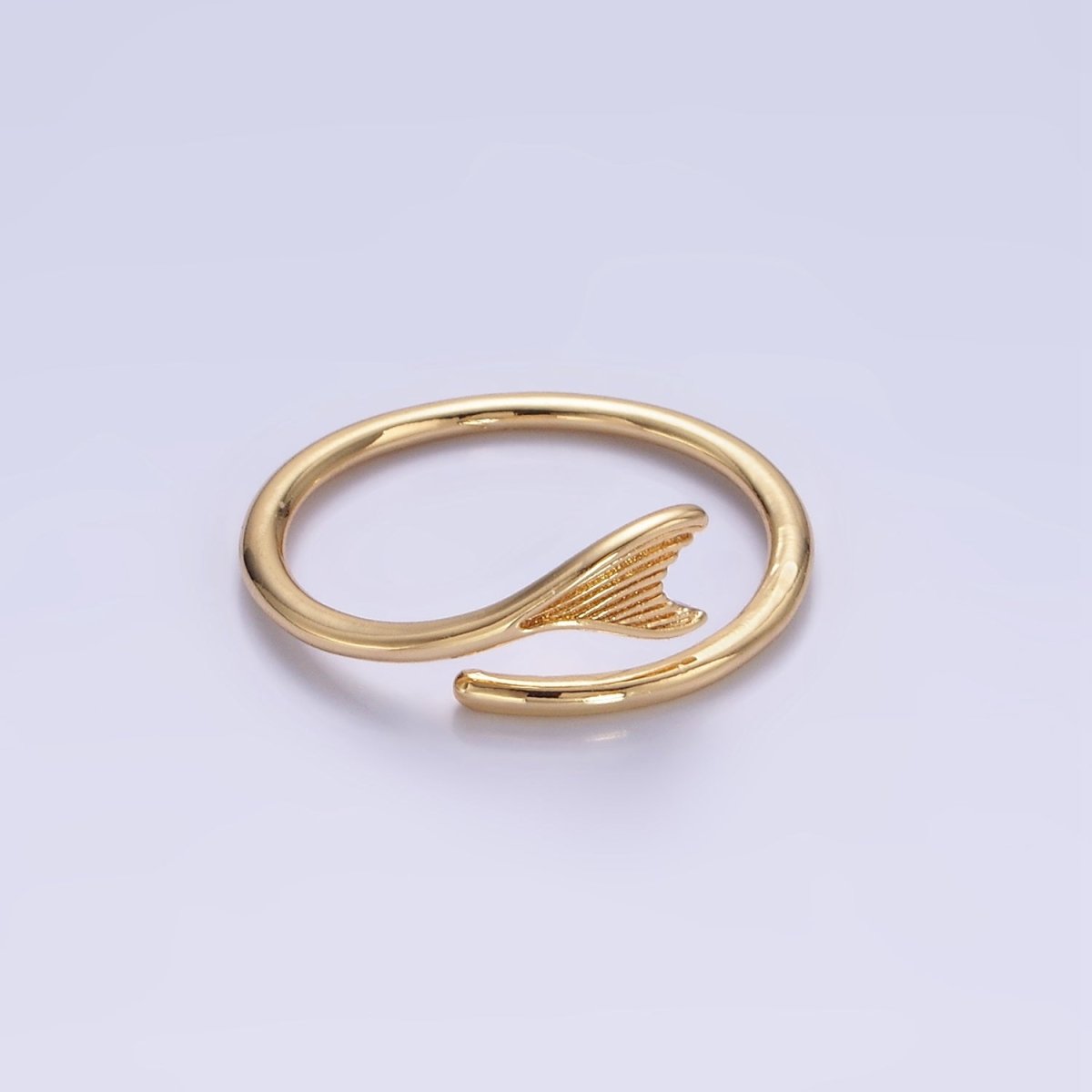 14K Gold Filled Nautical Fish Fin Tail Minimalist Ring | O1262 - DLUXCA