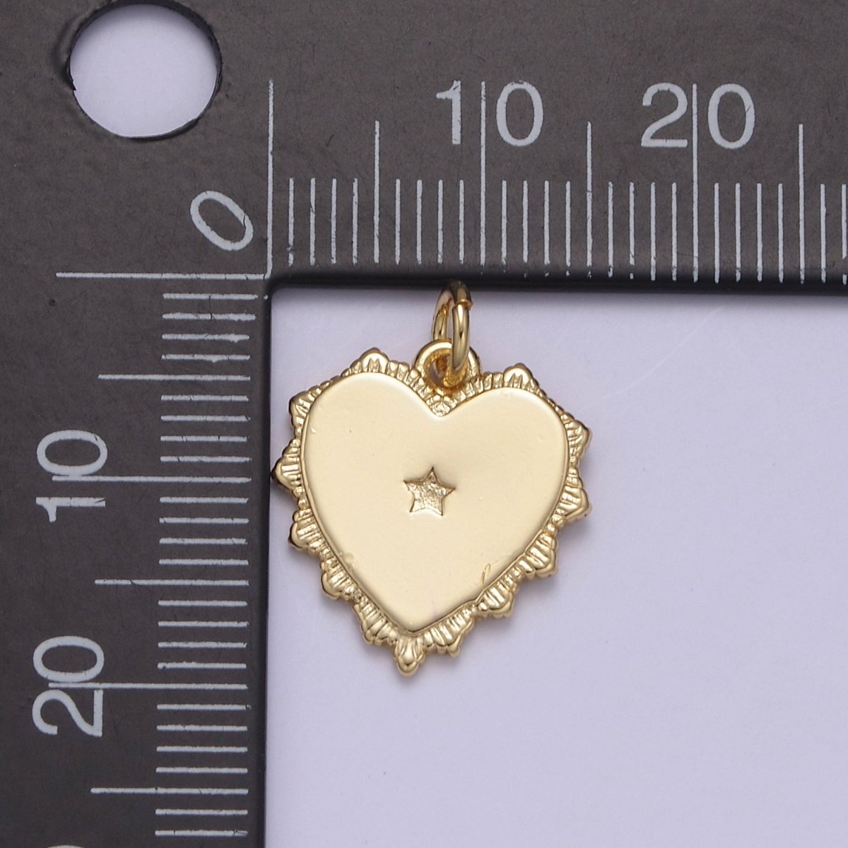 14k Gold Filled North Star Charm Cubic Zirconia Heart Pendant Pave CZ Celestial Sunburst Pendant Jewelry Making N-851 - DLUXCA