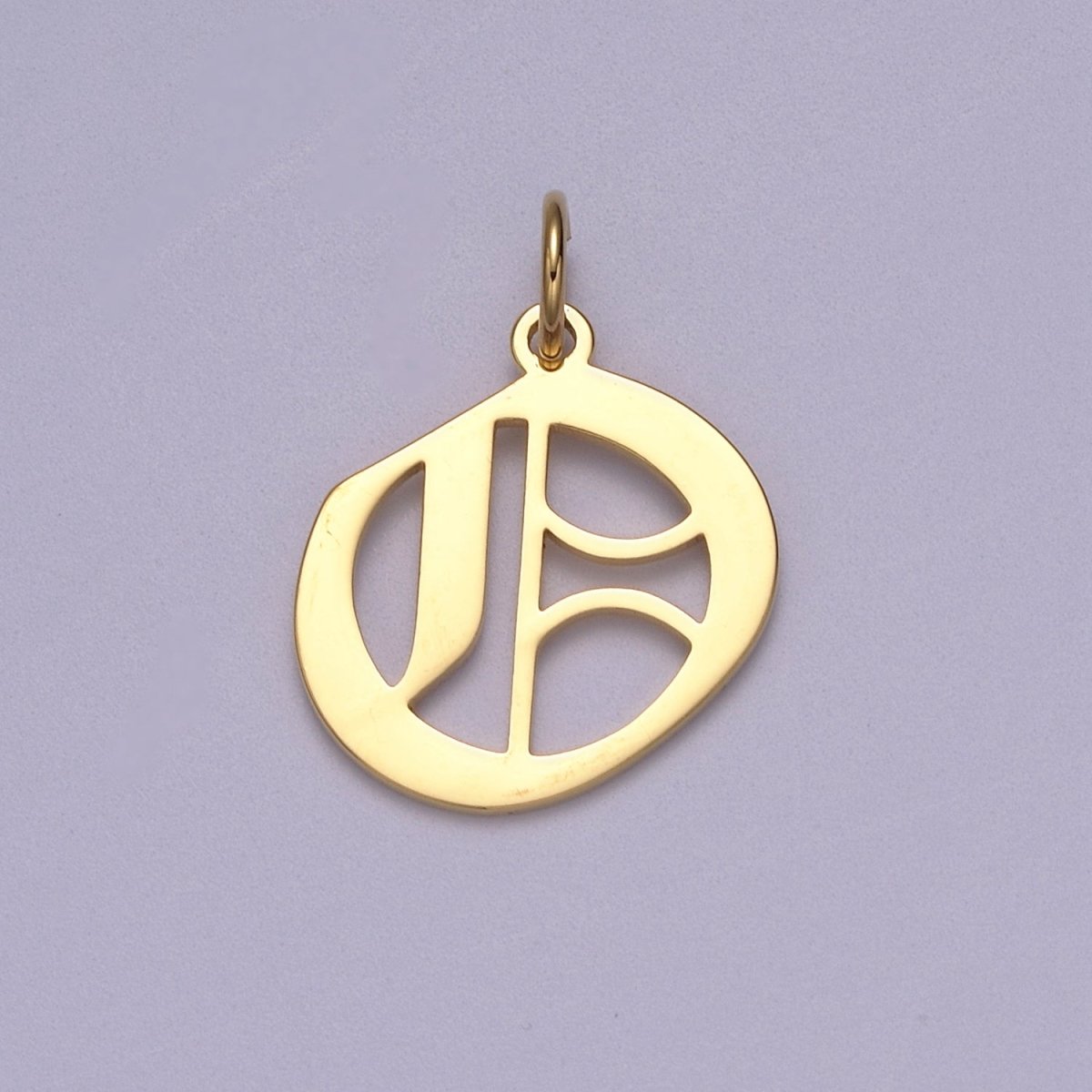 14k Gold Filled Old English Font Initial Letters Pendant Charm Wholesale Jewelry Supplies W-001 to W-027 - DLUXCA