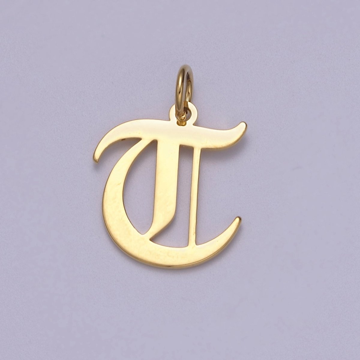 14k Gold Filled Old English Font Initial Letters Pendant Charm Wholesale Jewelry Supplies W-001 to W-027 - DLUXCA