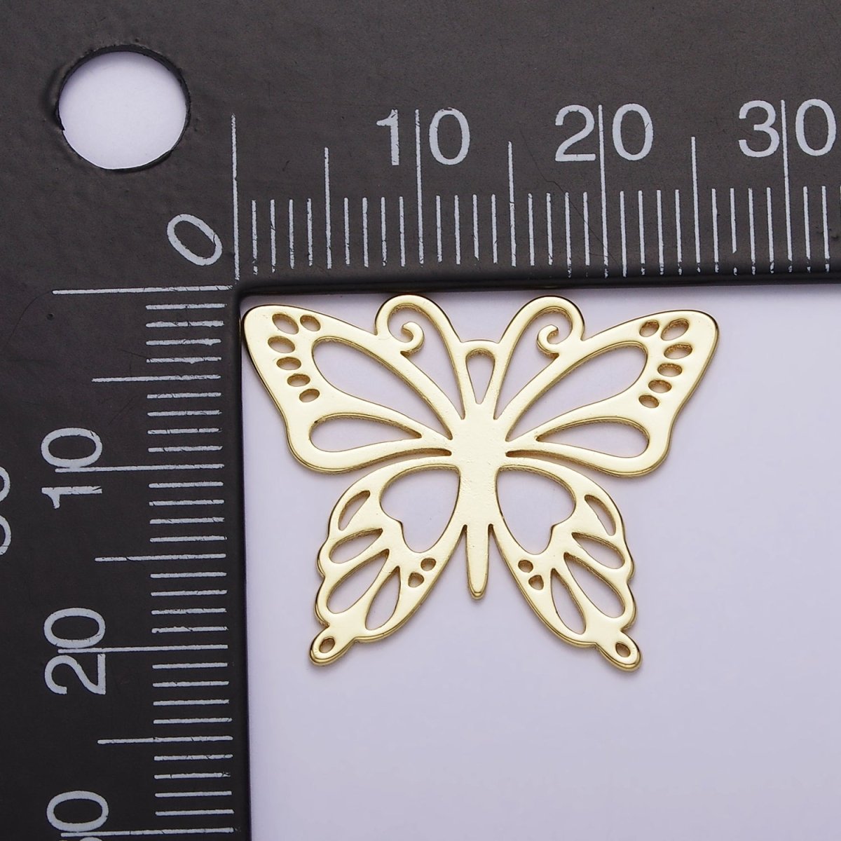 14K Gold Filled Open Antenna Butterfly Mariposa Charm | AC1454 - DLUXCA