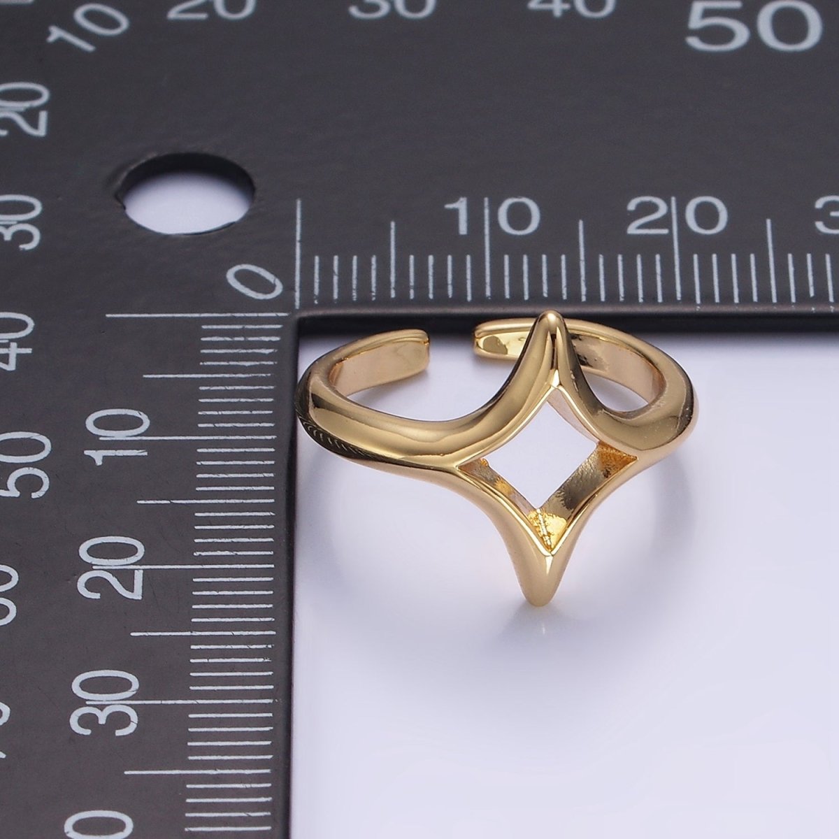 14K Gold Filled Open Celestial Star Diamond Minimalist Ring | O1263 - DLUXCA