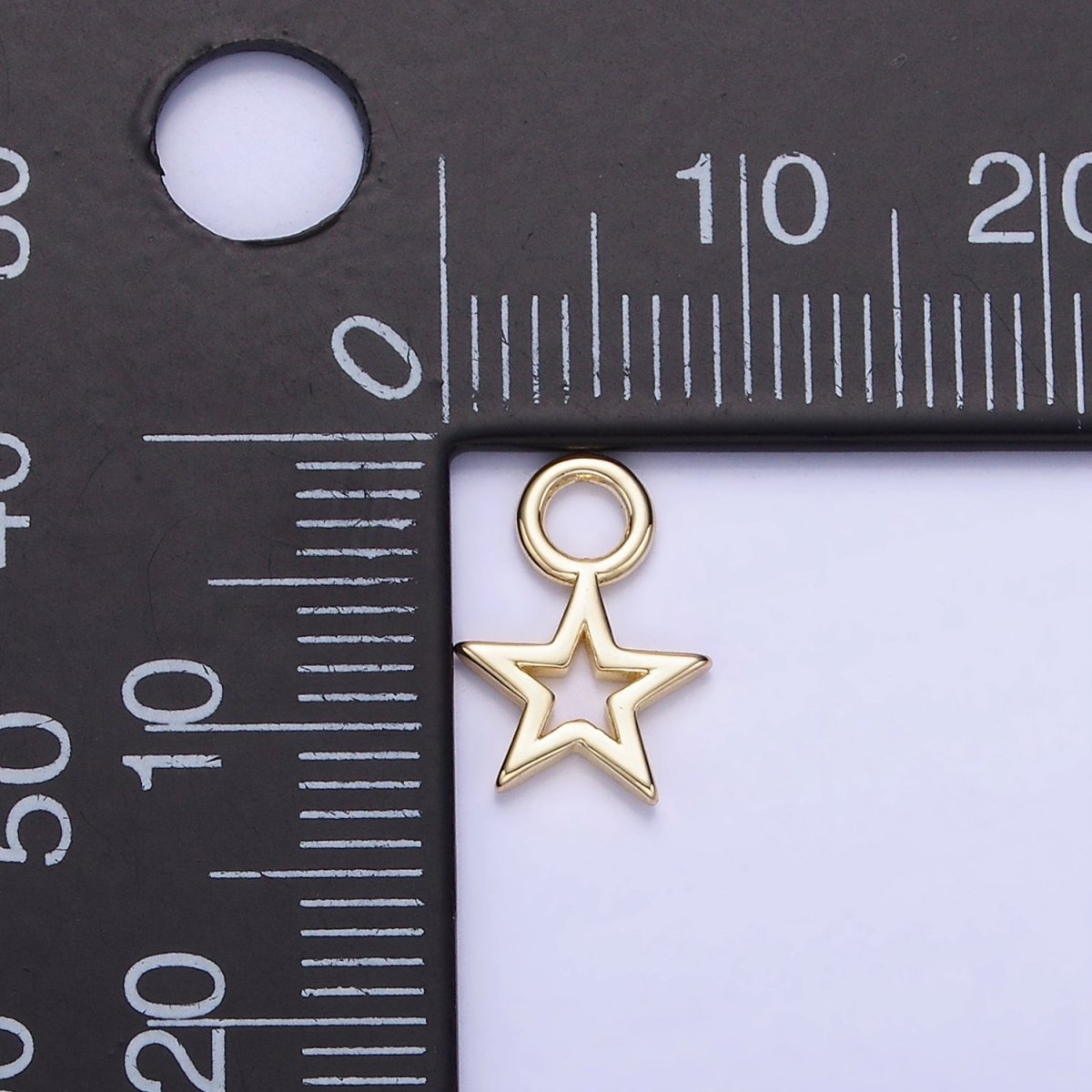 14K Gold Filled Open Celestial Star Mini Charm | AG754 - DLUXCA