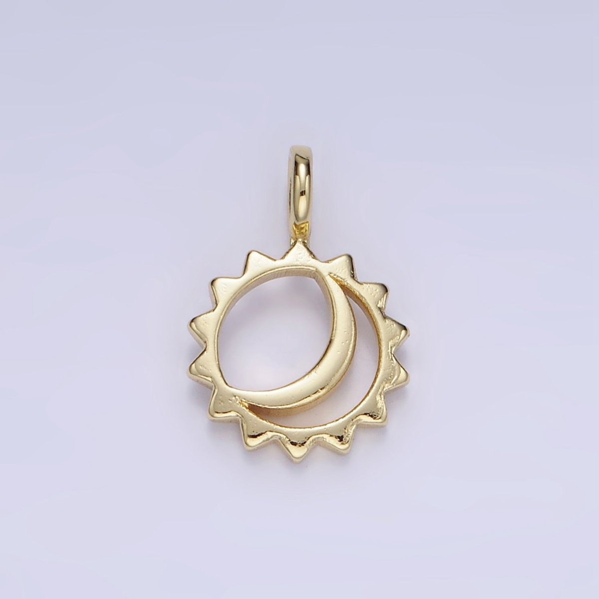 14K Gold Filled Open Celestial Sun Crescent Moon Pendant | AG702 - DLUXCA