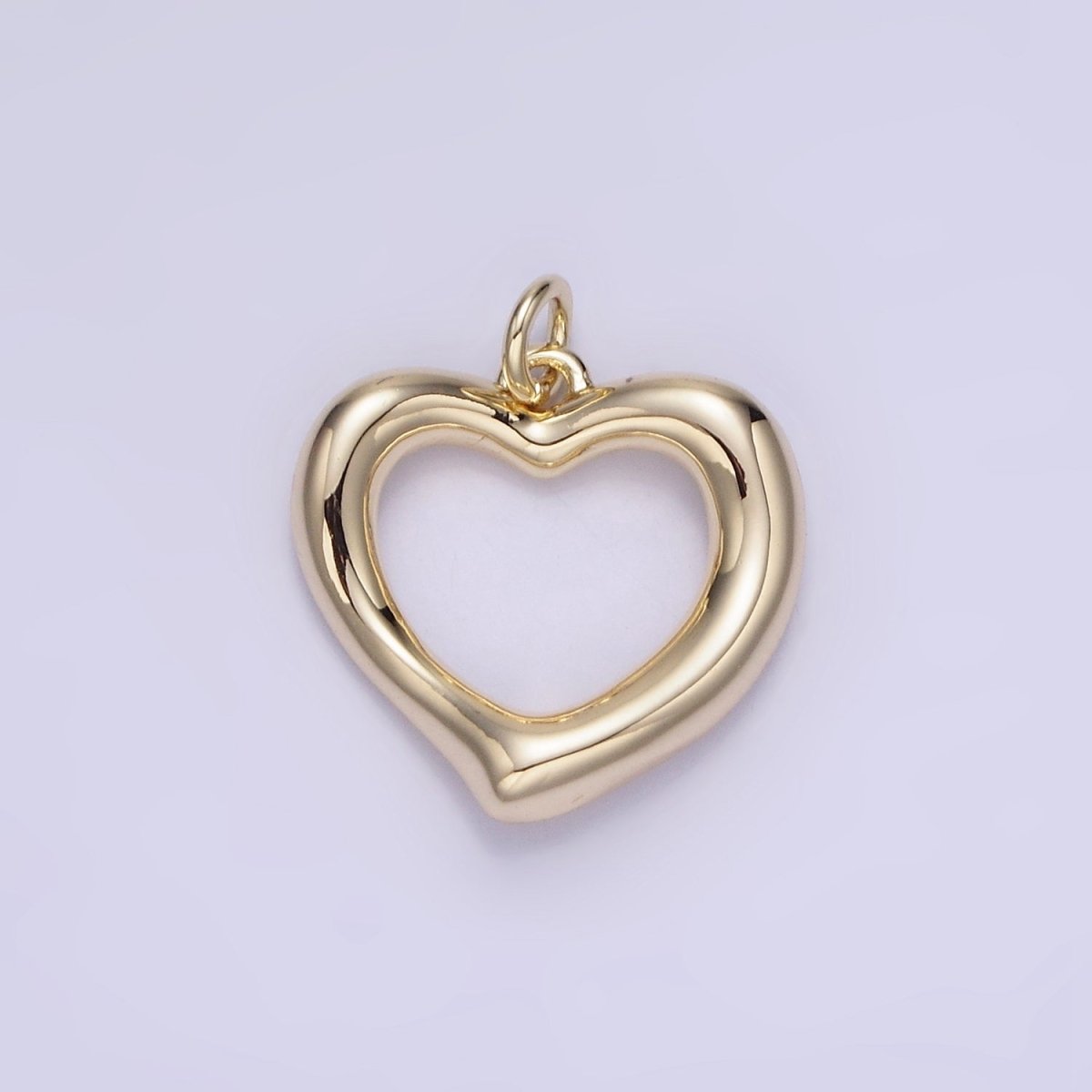 14K Gold Filled Open Heart Molten Band Minimalist Charm | AG726 - DLUXCA