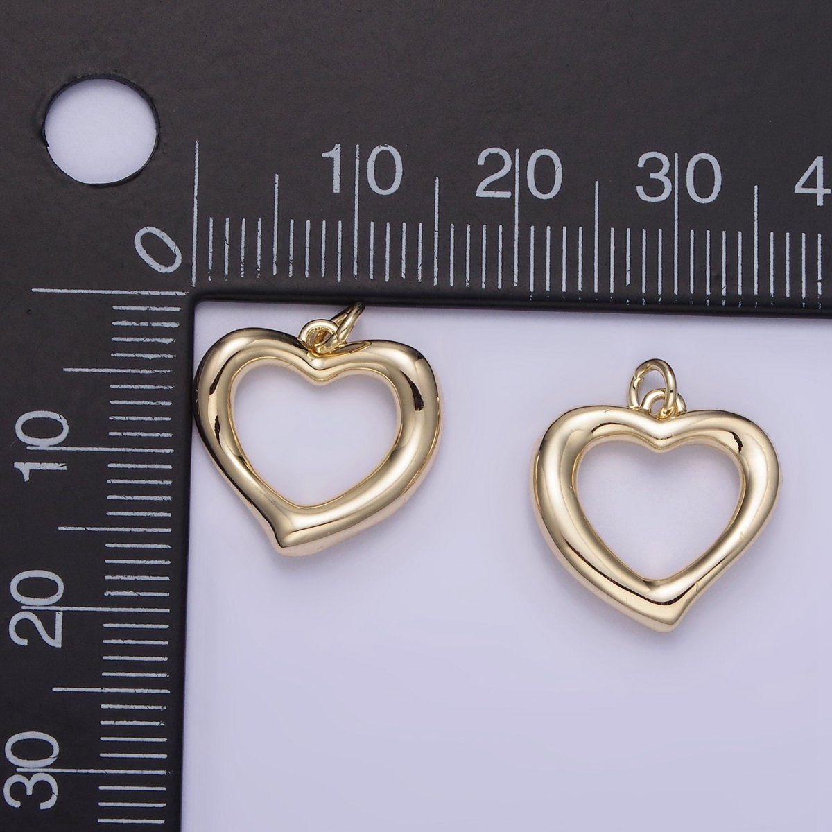 14K Gold Filled Open Heart Molten Band Minimalist Charm | AG726 - DLUXCA