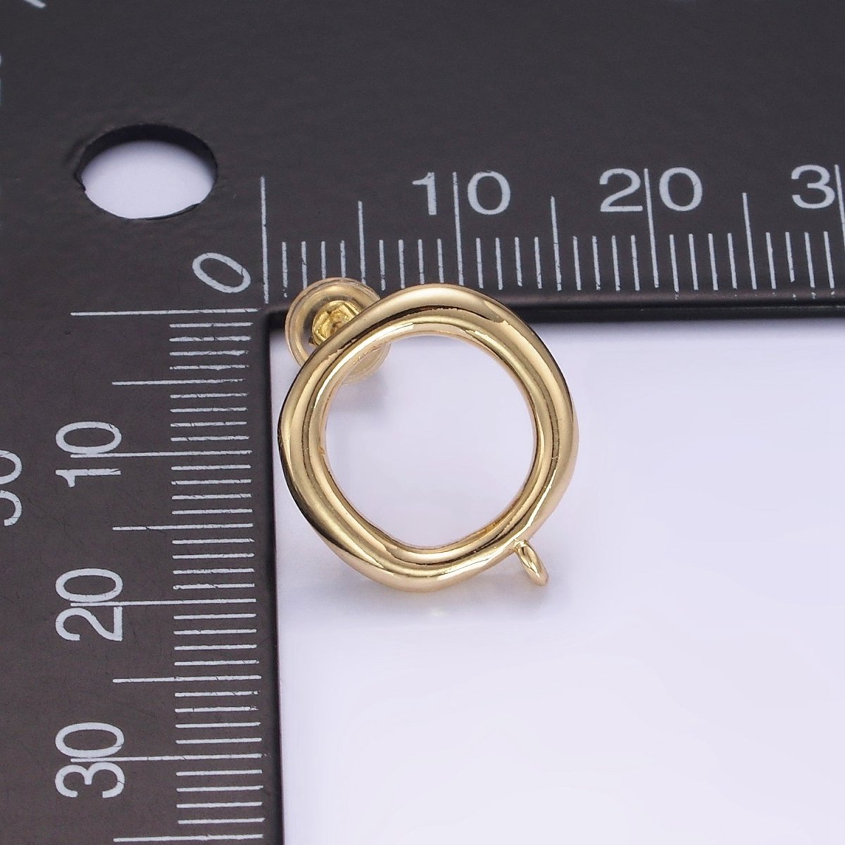 14K Gold Filled Open Square Bezel Open Loop Drop Stud Earrings Findings | Z703 - DLUXCA