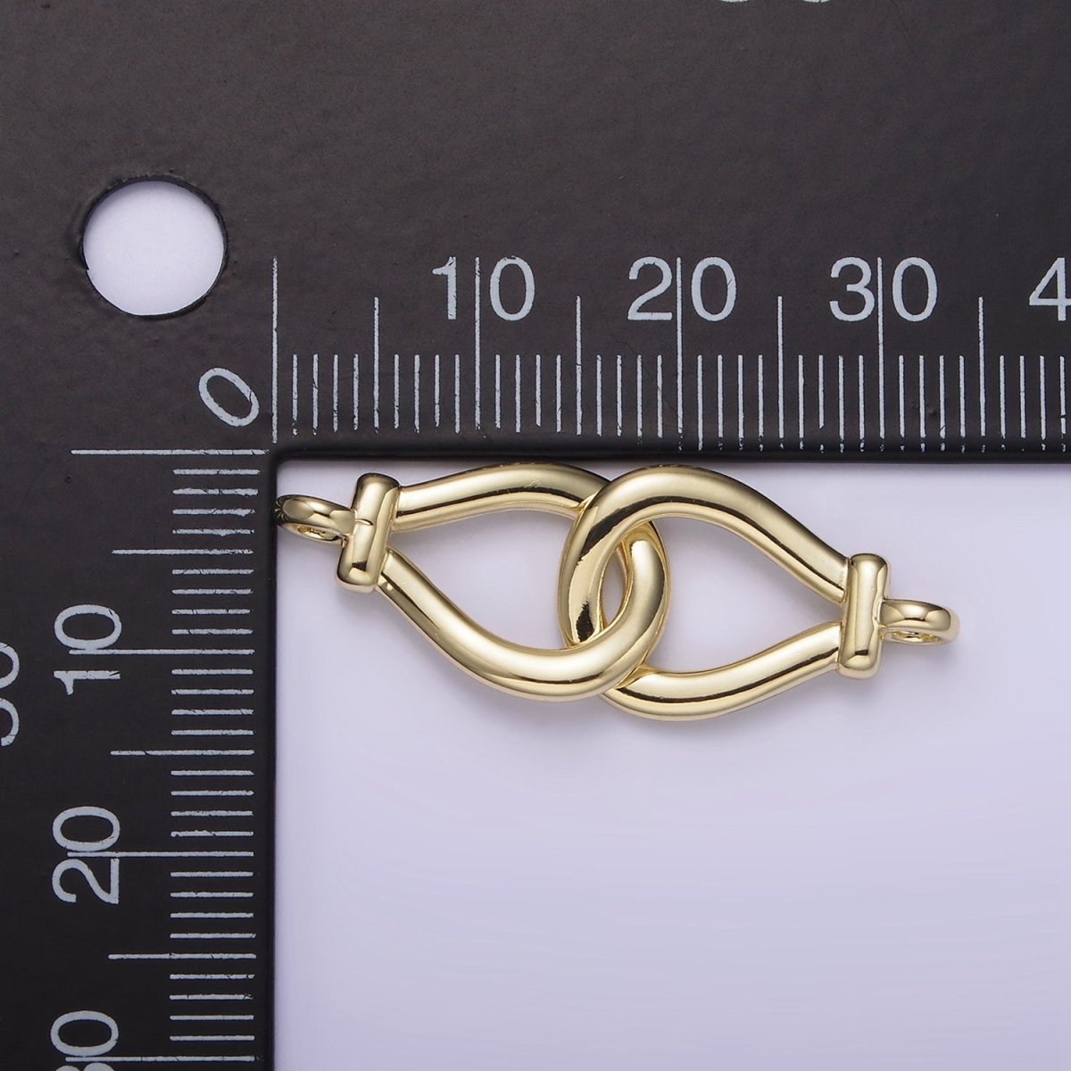 14K Gold Filled Open Teardrop Over Lap Loop Band Minimalist Connector | G-063 - DLUXCA