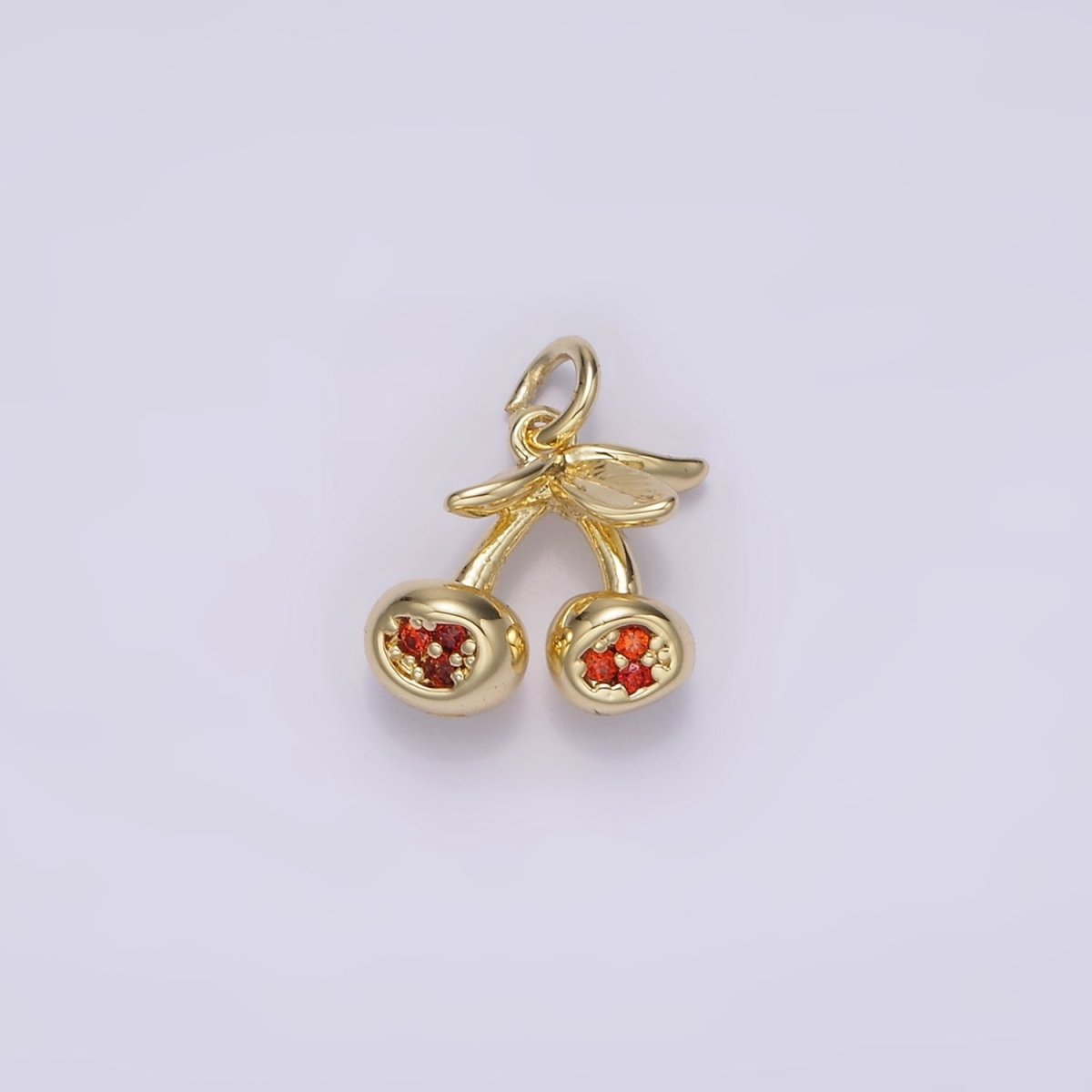 14K Gold Filled Orange CZ Cherry Fruit Mini Add-On Charm | AG231 - DLUXCA