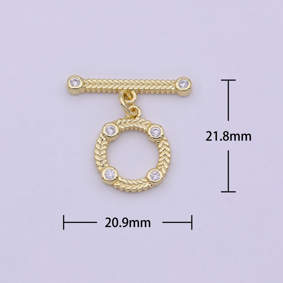 14K Gold Filled OT Toggle Clasps Chevron CZ Clasps Connectors for Jewelry Handmade Making Bracelet Necklace L-622 - DLUXCA