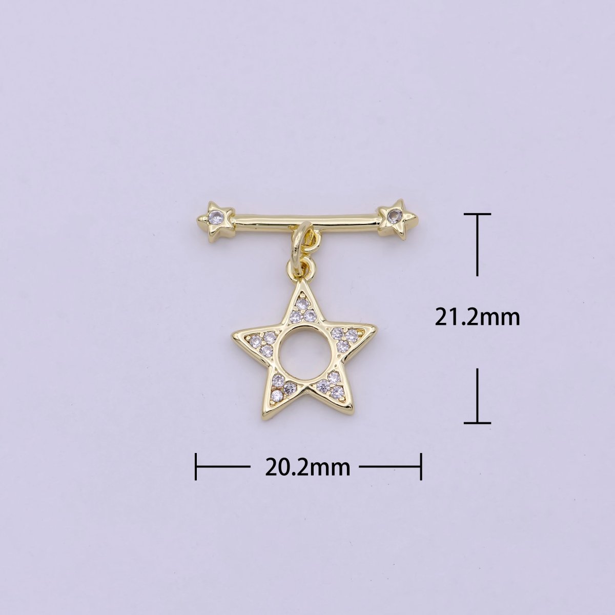 14K Gold Filled OT Toggle Clasps Star CZ Clasps Connectors for Jewelry Handmade Making Bracelet Necklace L-624 - DLUXCA