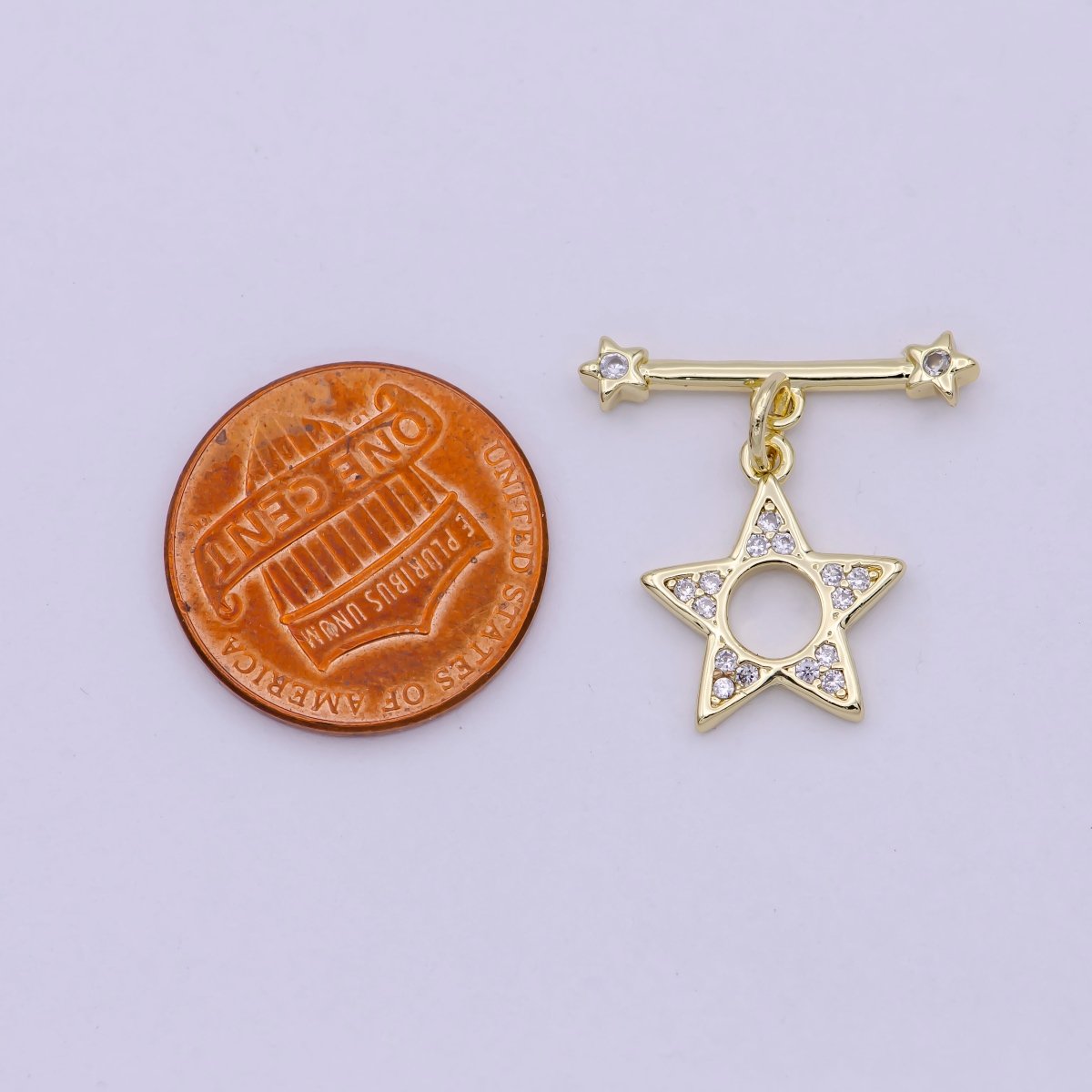 14K Gold Filled OT Toggle Clasps Star CZ Clasps Connectors for Jewelry Handmade Making Bracelet Necklace L-624 - DLUXCA