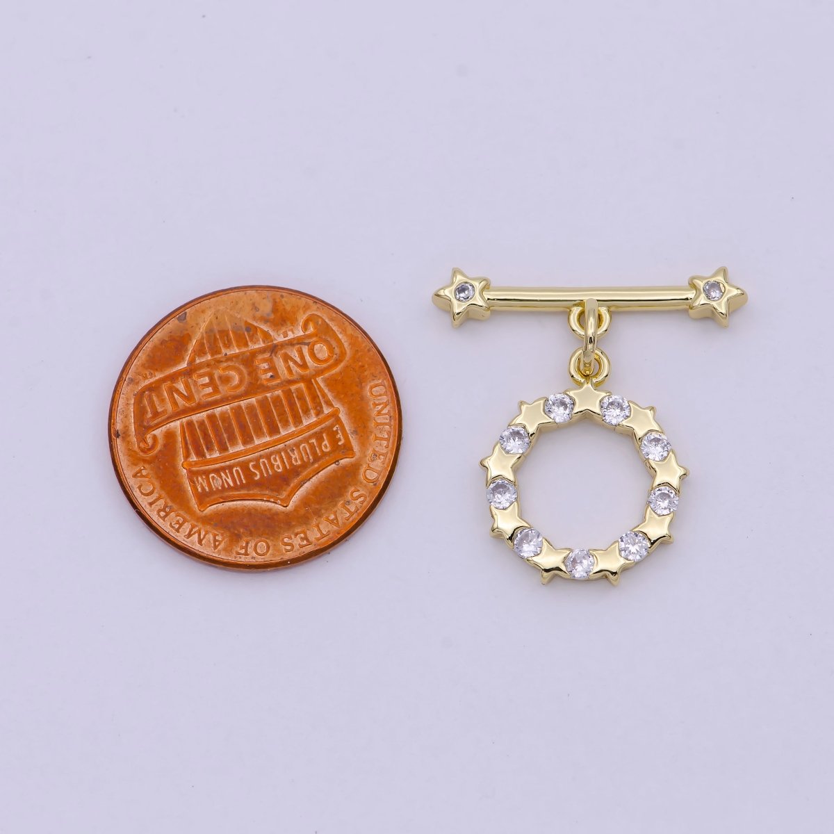 14K Gold Filled OT Toggle Clasps Star CZ Clasps Connectors for Jewelry Handmade Making Bracelet Necklace L-630 - DLUXCA