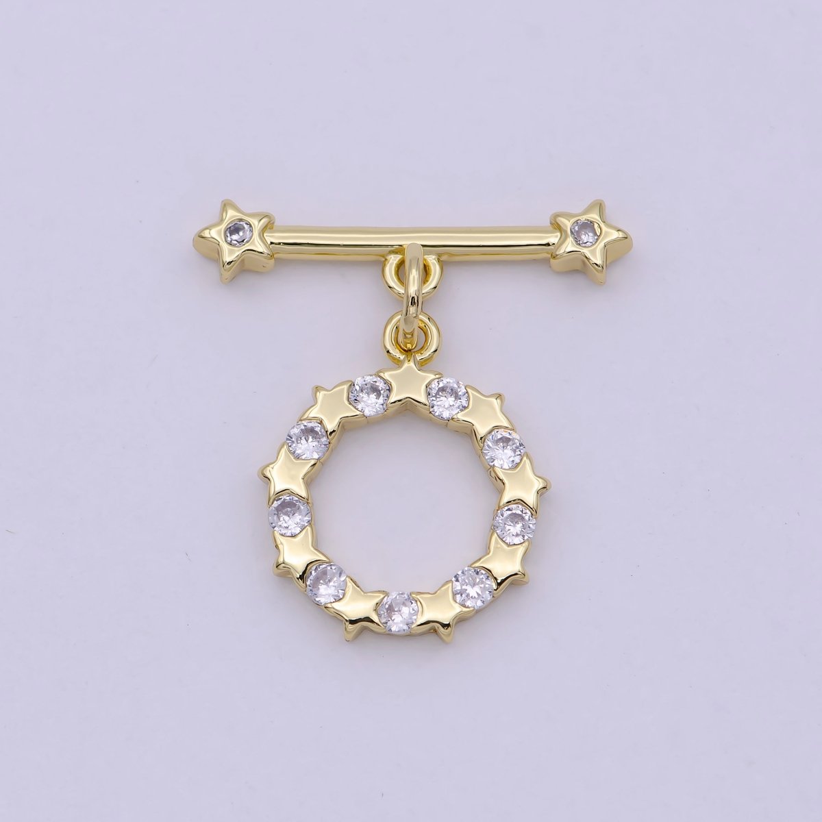 14K Gold Filled OT Toggle Clasps Star CZ Clasps Connectors for Jewelry Handmade Making Bracelet Necklace L-630 - DLUXCA