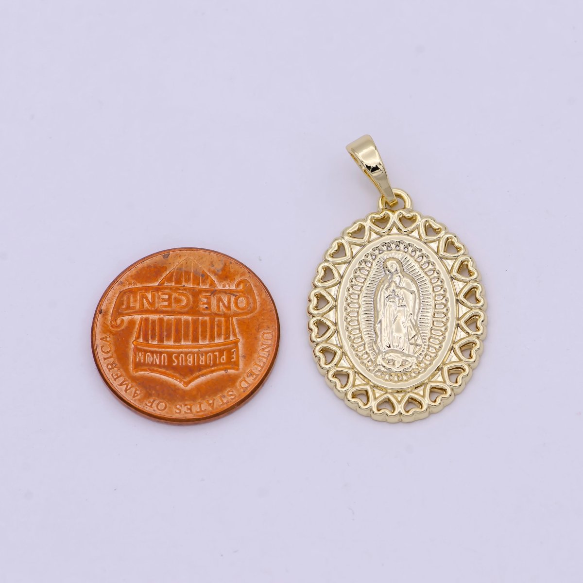 14K Gold Filled Our Lady of Guadalupe Charm Necklace Small Dainty Oval Gold Virgin Mary Pendant Necklace Women Religious Jewelry Gift H-475 - DLUXCA