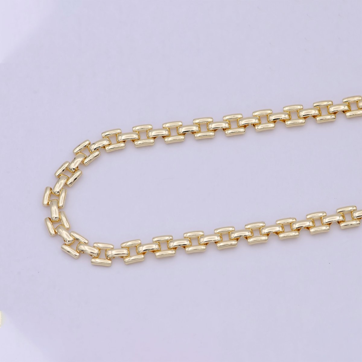 14K Gold Filled Panther Chain by Yard, 5.5mm Width Wholesale Bulk Panther Link For Jewelry Making | ROLL-706 Clearance Pricing - DLUXCA