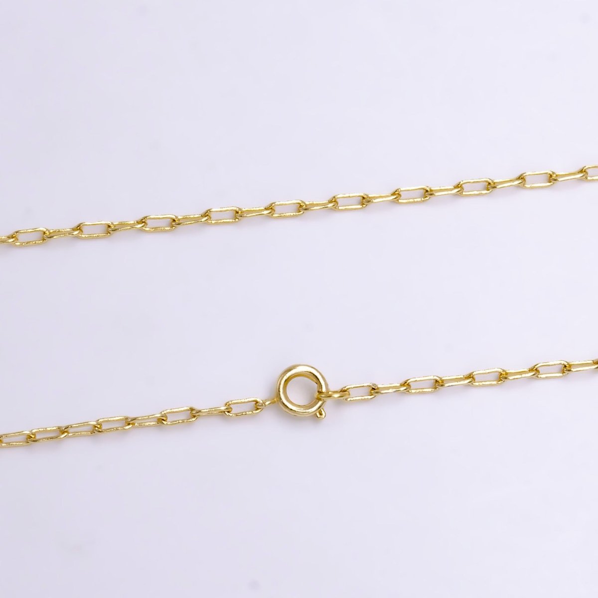 14K Gold Filled Paper Clip Chain Cable Chain Necklace, 20 Inches Minimalist Jewelry Ready To Wear Necklace, Dainty 2mm Necklace w/Lobster Clasps | CN-962 Overstock Clearance Pricing - DLUXCA