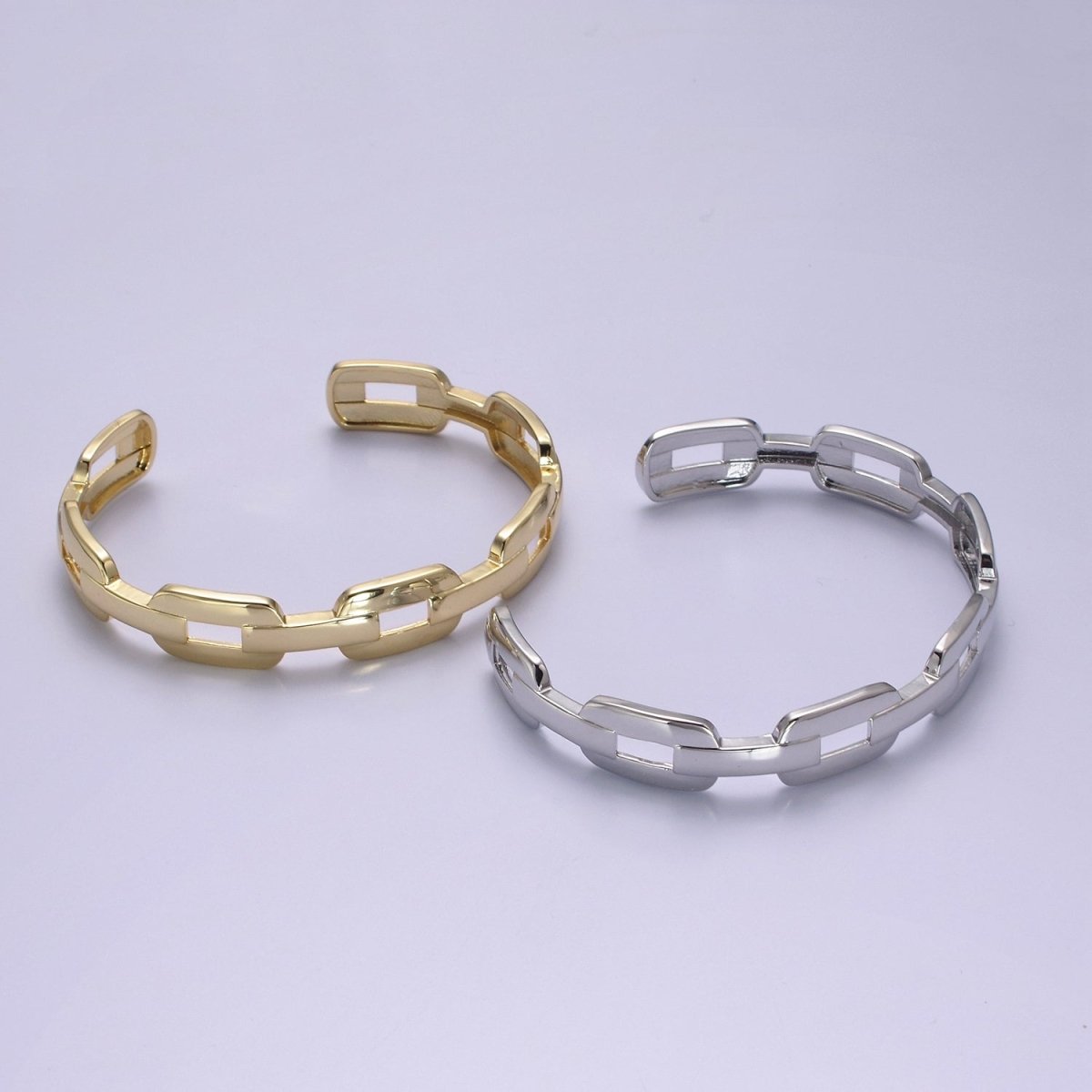 14K Gold Filled Paperclip Bangle Bracelets Modern Paperclip Bracelets Elongated Paperclip Bracelet Open Bracelet | WA-787 Clearance Pricing - DLUXCA